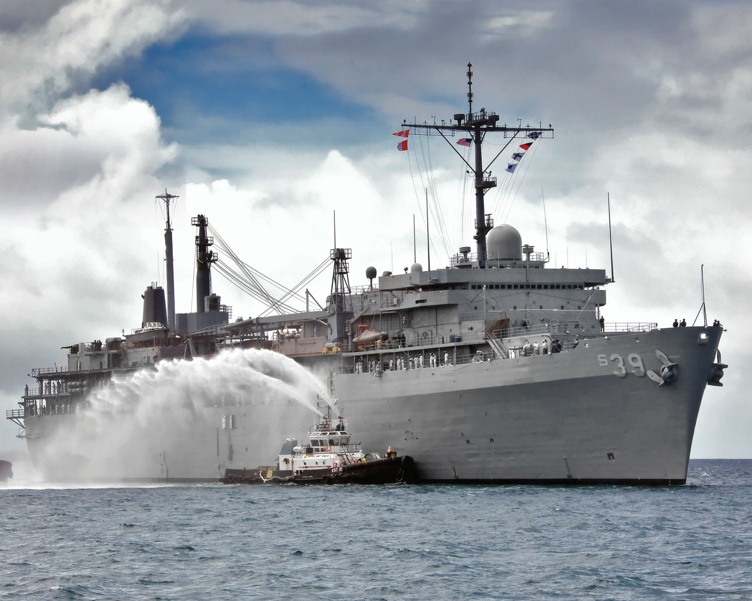 USS Emory S. Land sideshot
