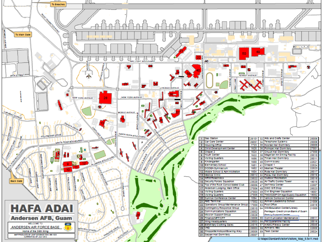 Guam Military Bases Map