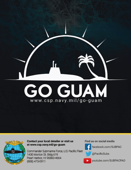 Go Guam poster - bathymetric